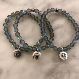 “BLACK QUARTZ SKULL” HEALING CRYSTAL BRACELET
